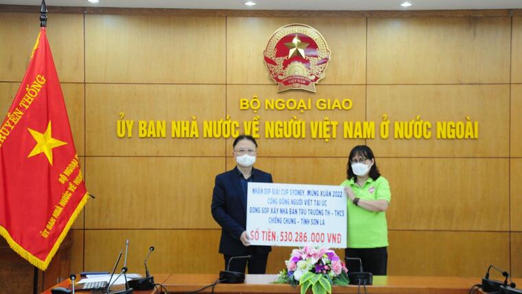Người Việt tại Úc ủng hộ hơn 500 triệu đồng xây dựng nhà bán trú cho học sinh tại Sơn La
