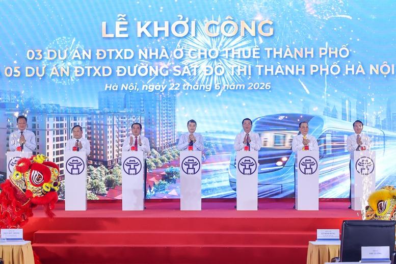 Thủ tướng dự lễ khởi công 5 tuyến đường sắt, 3 dự án nhà ở cho thuê tại Hà Nội- Ảnh 6.