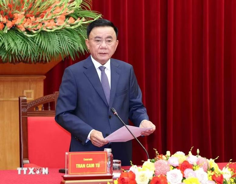 Thường trực Ban Bí thư Trần Cẩm Tú tiếp Đoàn cán bộ cao cấp Đảng Nhân dân Cách mạng Lào- Ảnh 2.
