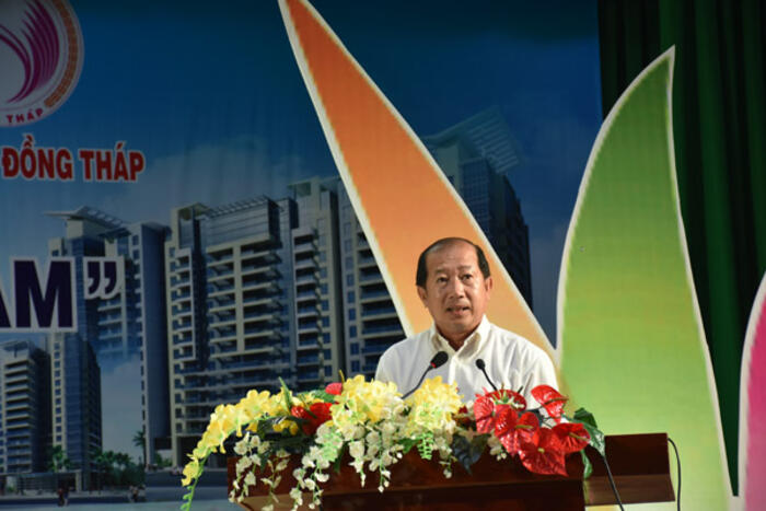 Ông Đoàn Tấn Bửu, Phó Chủ tịch UBND tỉnh Đồng Tháp phát biểu