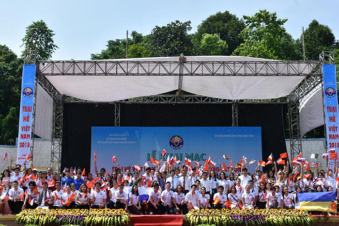 Lễ Khai mạc Trại hè Việt Nam 2018 với chủ đề “Trại hè Việt Nam – 15 năm nối vòng tay lớn”, tại Đền Hùng, Phú Thọ