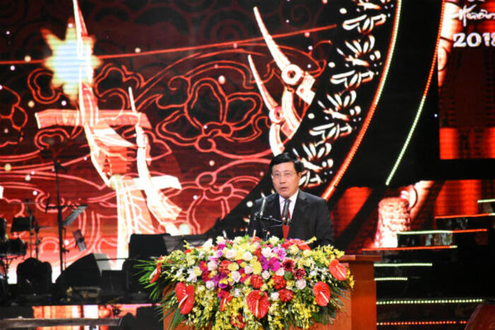 Ủy viên Bộ Chính trị, Phó Thủ tướng, Bộ trưởng Bộ Ngoại giao Phạm Bình Minh phát biểu khai mạc
