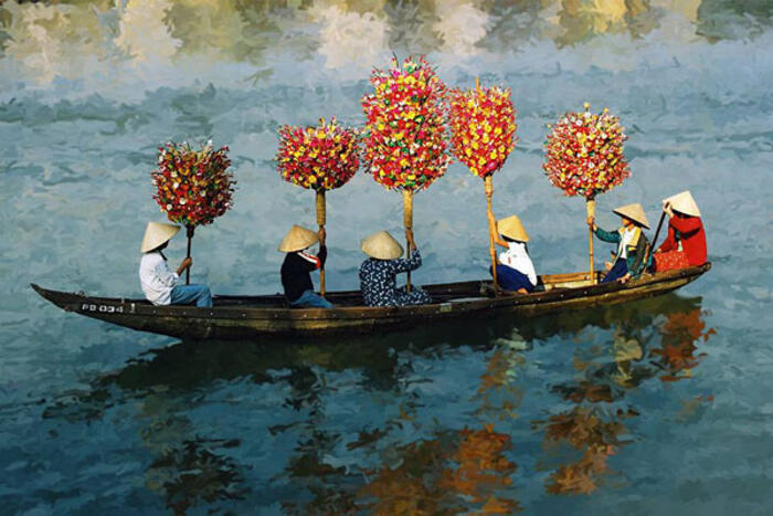 Những chùm hoa giấy Thanh Tiên rực rỡ sắc màu