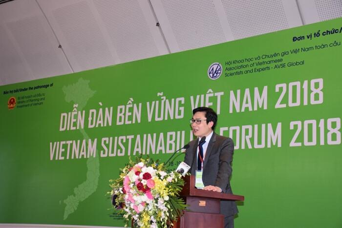 Tiến sỹ Nguyễn Đức Khương, Chủ tịch Hội Khoa học và Chuyên gia Việt Nam toàn cầu (AVSE Global) phát biểu