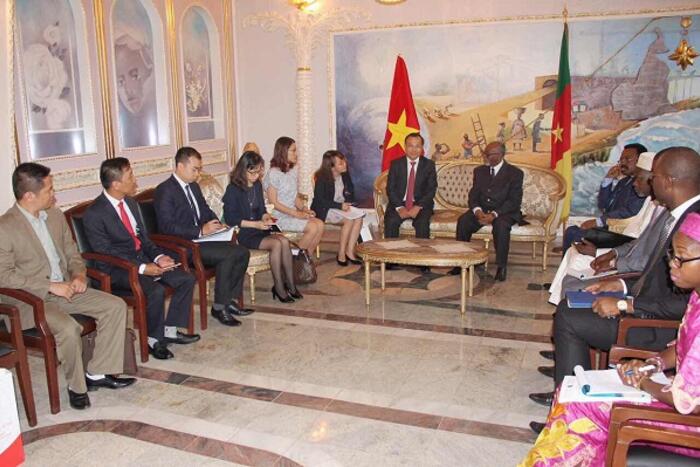 Đặc phái viên của Chủ tịch nước, Thứ trưởng Bộ Ngoại giao Vũ Hồng Nam gặp Bộ trưởng Ngoại giao Ca-mơ-run
