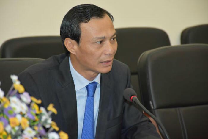 Ông Lương Thanh Nghị, Phó Chủ nhiệm Ủy ban Nhà nước về người Việt Nam ở nước ngoài phát biểu tại buổi gặp mặt.