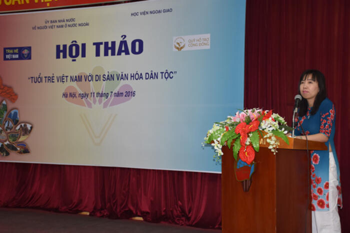 Bà Lê Thị Thu Hằng, Vụ trưởng Vụ Thông tin - Văn hóa phát biểu