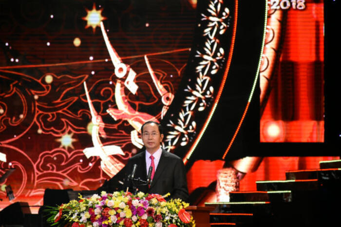 Chủ tịch nước Trần Đại Quang phát biểu chào mừng Chương trình Xuân Quê hương