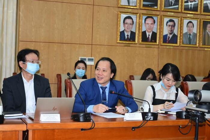 Ông Trần Nhất Hoàng, Phó Cục trưởng Cục Hợp tác Quốc tế, Bộ Văn hóa, Thể thao & Du lịch phát biểu tại Hội thảo