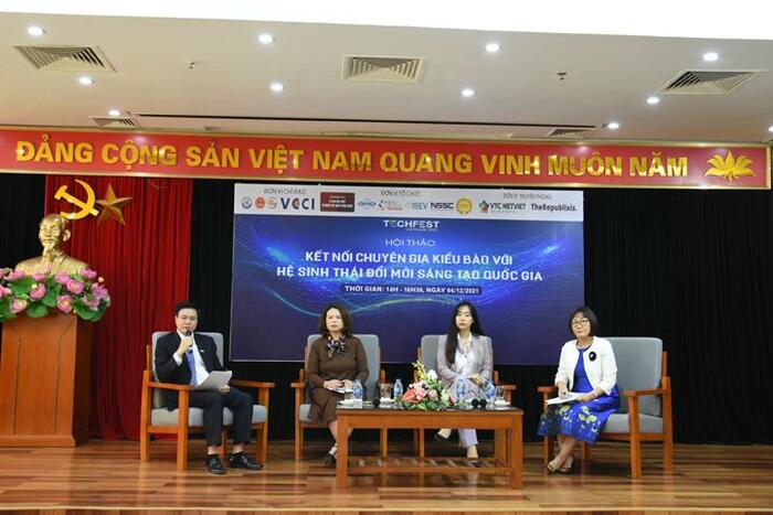 Các đại biểu đã thảo luận về hệ sinh thái khởi nghiệp, đổi mới sáng tạo tại Việt Nam, cũng như về tiềm năng và vai trò của các Hội trí thức kiều bào trong công tác hỗ trợ, kết nối đổi mới sáng tạo và chuyển giao công nghệ