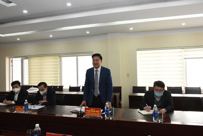 Thứ trưởng Phạm Quang Hiệu phát biểu tại buổi làm việc