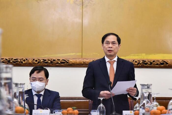 Bộ trưởng Ngoại giao Bùi Thanh Sơn phát biểu tại buổi làm việc