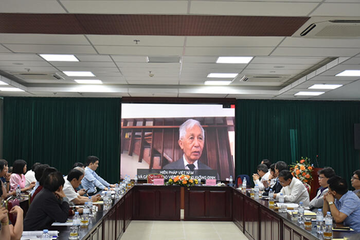 Giáo sư Trần Thanh Vân phát biểu qua video gửi Hội nghị
