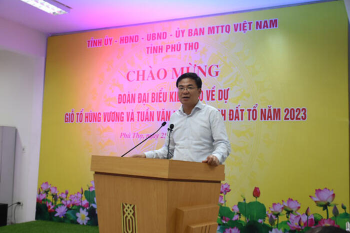  Thứ trưởng Phạm Quang Hiệu phát biểu tại buổi gặp gỡ của Lãnh đạo tỉnh Phú Thọ với Đoàn kiều bào