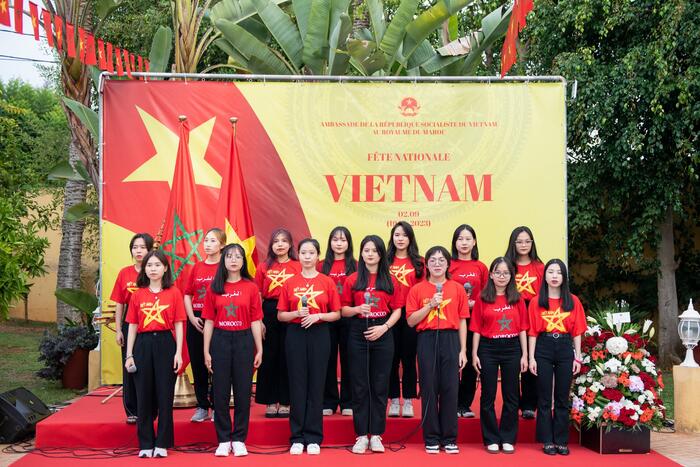 Tiết mục văn nghệ của các sinh viên VN đang học tập tại Ma-rốc