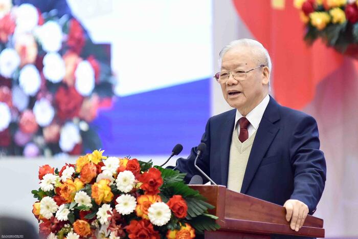 Tổng Bí thư Nguyễn Phú Trọng phát biểu chỉ đạo tại Hội nghị.  Ảnh: Nguyễn Hồng
