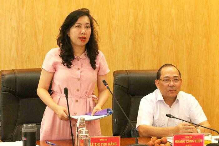 Thứ trưởng  Lê Thị Thu Hằng phát biểu tại Hội nghị. Ảnh: Tiến Đạt