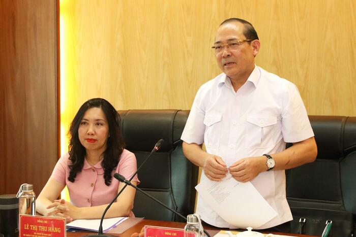 Phó Chủ tịch UBTƯ MTTQ Việt Nam Hoàng Công Thuỷ phát biểu tại Hội nghị. Ảnh: Tiến Đạt