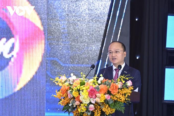 Ông Trần Đức Thành – Giám đốc Đài Truyền hình Kỹ thuật số VTC phát biểu tại Lễ kỷ niệm