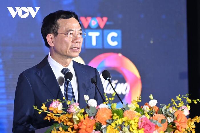 Bộ trưởng Bộ Thông tin Truyền thông Nguyễn Mạnh Hùng phát biểu tại Lễ kỷ niệm 20 năm thành lập Đài VTC