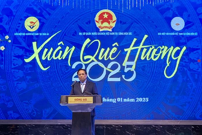 Thủ tướng Chính phủ Phạm Minh Chính phát biểu chúc Tết cộng đồng người Việt Nam tại Séc