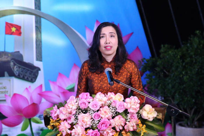 Thứ trưởng Bộ Ngoại giao Lê Thị Thu Hằng phát biểu khai mạc buổi Lễ.