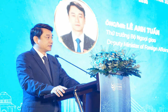 Thứ trưởng Bộ Ngoại giao Lê Anh Tuấn phát biểu tại Hội nghị