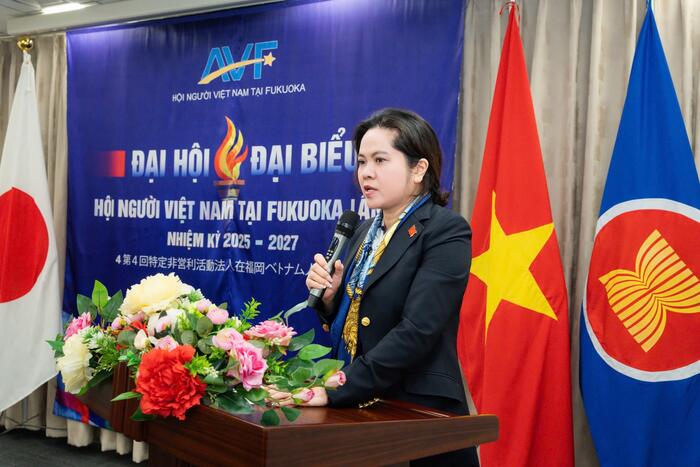 Tổng Lãnh sự Việt Nam tại Fukuoka Vũ Chi Mai  phát biểu tại buổi lễ