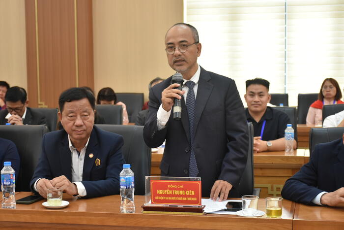 Chủ nhiệm Nguyễn Trung Kiên phát biểu tại buổi làm việc với tỉnh Phú Thọ