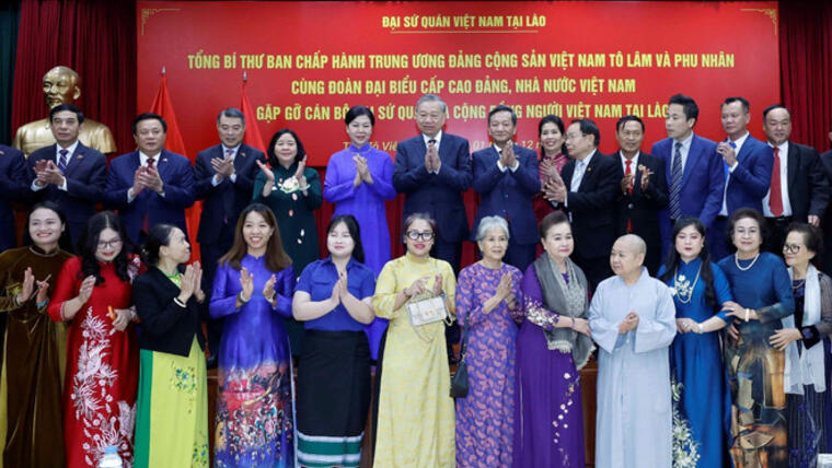 Tổng Bí thư đánh giá cao vai trò cầu nối hữu nghị của cộng đồng người Việt tại Lào