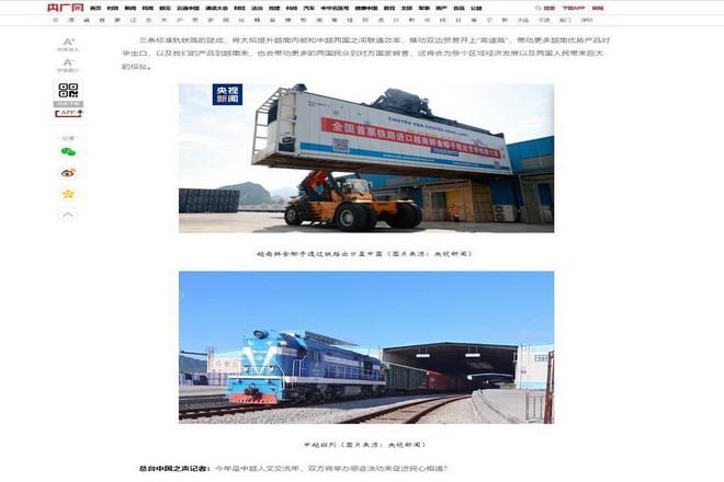 Quả dừa tươi của Việt Nam được xuất khẩu sang Trung Quốc bằng đường sắt và tuyến đường sắt liên vận Việt-Trung. (Ảnh: Công Tuyên/TTXVN) viet-trung-3.jpg