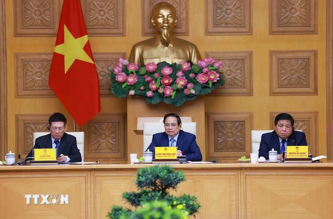 Thủ tướng Phạm Minh Chính gặp mặt đại diện các doanh nghiệp Hoa Kỳ đang đầu tư, kinh doanh tại Việt Nam. (Ảnh: Dương Giang/TTXVN) ttxvn-thu-tuong-pham-minh-chinh-gap-mat-cac-doanh-nghiep-hoa-ky-6.jpg