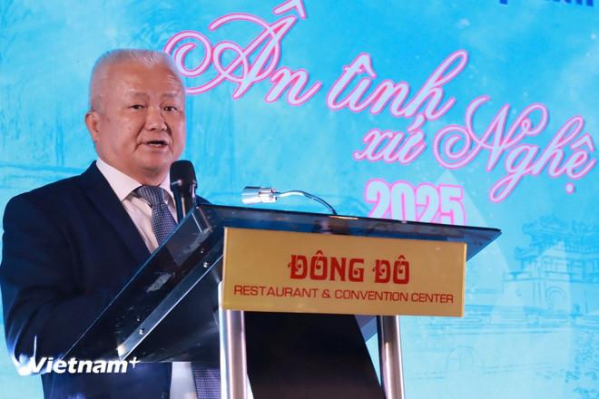 Ông Đinh Ngọc, Chủ tịch Hội đồng hương Nghệ Tĩnh, phát biểu. (Ảnh: Việt Thắng-Ngọc Long/Vietnam+) vnp-dinh-ngoc.jpg