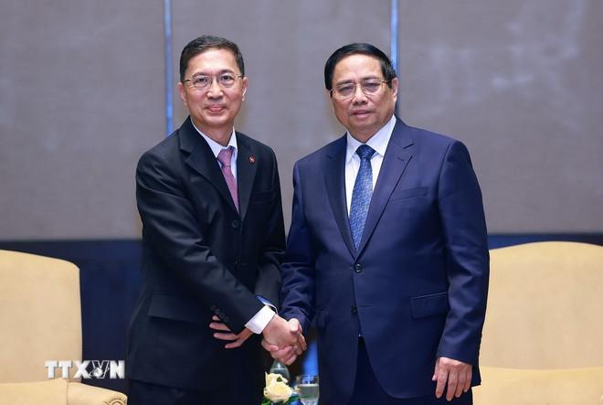 Thủ tướng Phạm Minh Chính tiếp Chủ tịch Gamuda Land Dato' Chow Chee Wah. (Ảnh: Dương Giang/TTXVN) ttxvn-thu-tuong-tiep-lanh-dao-mot-so-tap-doan-hang-dau-malaysia-3.jpg