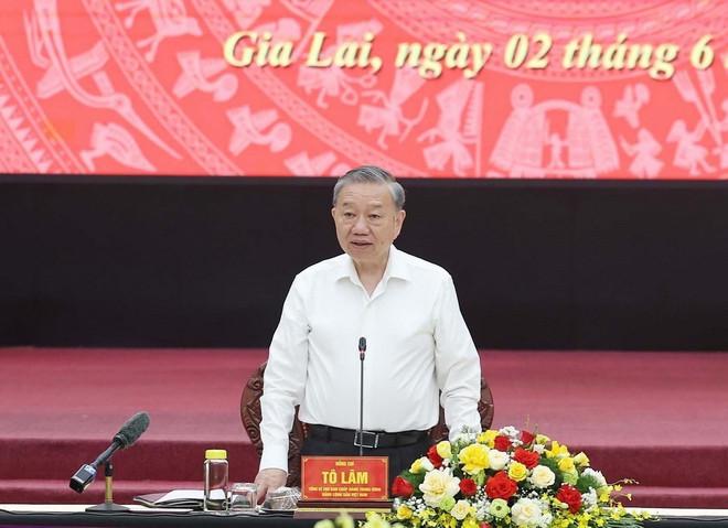 Tổng Bí thư Tô Lâm phát biểu chỉ đạo. (Ảnh: Thống Nhất/TTXVN) 0206-tong-bi-thu.jpg