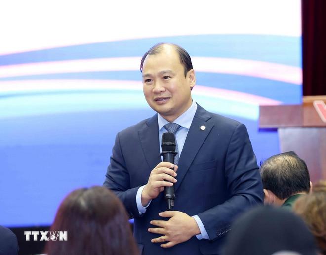 Đồng chí Lê Hải Bình, Uỷ viên Dự khuyết Trung ương Đảng, Thứ trưởng Thường trực Bộ Văn hoá, Thể thao và Du lịch phát biểu. (Ảnh: Phương Hoa/TTXVN) ttxvn-tt-doi-ngoai-2-resize.jpg