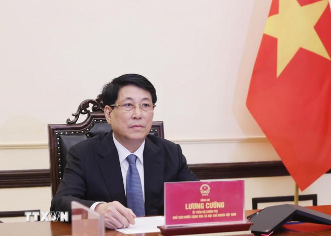 Chủ tịch nước Lương Cường điện đàm với Tổng thống Hàn Quốc Lee Jae Myung. (Ảnh: Lâm Khánh/TTXVN) ttxvn-chu-tich-nuoc-luong-cuong-dien-dam-voi-tong-thong-han-quoc-lee-jae-myung-8086930-3.jpg
