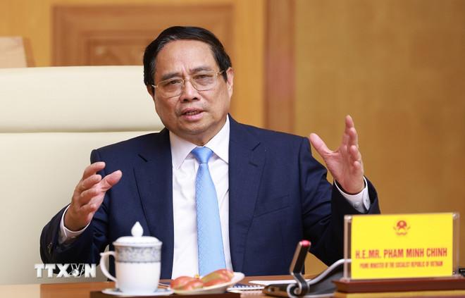 Thủ tướng Phạm Minh Chính làm việc với Đoàn Hội đồng kinh doanh Hoa Kỳ-ASEAN. (Ảnh: Dương Giang/TTXVN) ttxvn-thu-tuong-lam-viec-voi-doan-hoi-dong-kinh-doanh-hoa-ky-asean-1107-3.jpg