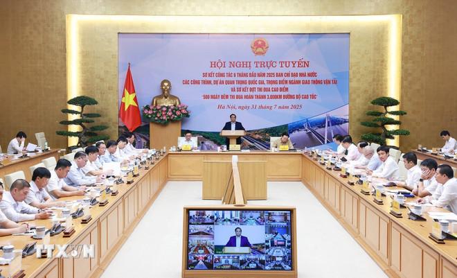 Thủ tướng Phạm Minh Chính chủ trì hội nghị. (Ảnh: Dương Giang/TTXVN) ttxvn-thu-tuong-chu-tri-hoi-nghi-so-ket-cac-du-an-cong-trinh-quan-trong-quoc-gia6.jpg