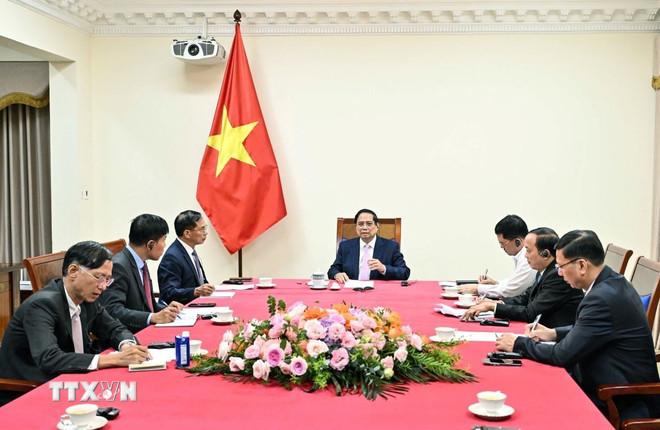 Thủ tướng Phạm Minh Chính điện đàm với Thủ tướng Malaysia Anwar Ibrahim. (Ảnh: Dương Giang/TTXVN) ttxvn-thu-tuong-pham-minh-chinh-dien-dam-voi-thu-tuong-malaysia-anwar-ibrahim-30-3.jpg