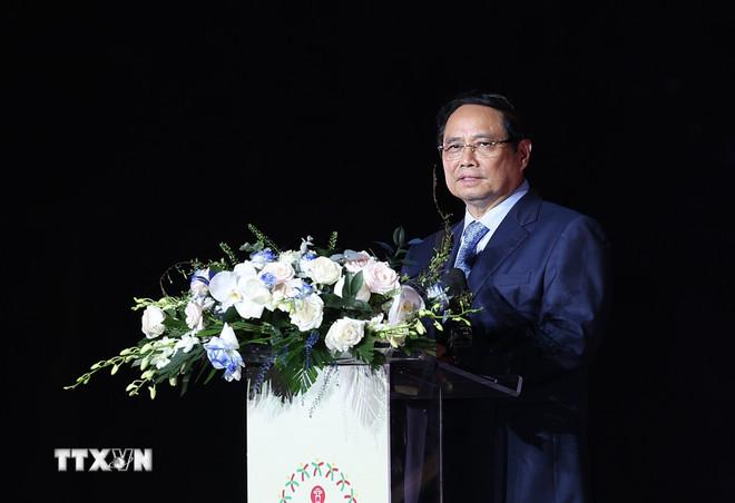 Thủ tướng Phạm Minh Chính phát biểu khai mạc Lễ hội Văn hóa Thế giới tại Hà Nội lần thứ nhất. (Ảnh: Dương Giang/TTXVN) ttxvn-thu-tuong-du-khai-mac-le-hoi-van-hoa-the-gioi-tai-ha-noi-lan-thu-nhat-4.jpg