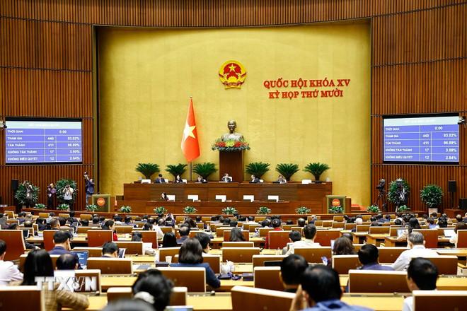 Quốc hội biểu quyết thông qua Luật Giáo dục đại học (sửa đổi). (Ảnh: Doãn Tấn/TTXVN) ttxvn-luat-giao-duc-dai-hoc.jpg