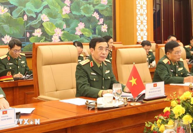 Đại tướng Phan Văn Giang tại buổi hội kiến. (Ảnh: Hồng Pha/TTXVN phát) ttxvn-viet-nga-quoc-phong-3.jpg