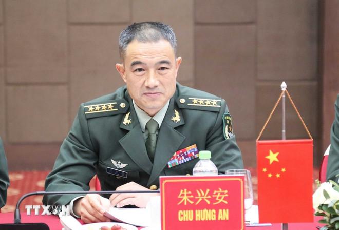 Đại tá Chu Hưng An, Bộ đội trưởng Bộ đội biên phòng địa khu Quảng Tây, Trưởng đoàn phía Trung Quốc dự hội đàm. (Ảnh: Quang Duy/TTXVN) ttxvn-chu-hung-an.jpg