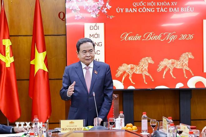 Chủ tịch Quốc hội Trần Thanh Mẫn phát biểu. (Ảnh: Doãn Tấn/TTXVN) ttxvn-chu-tich-quoc-hoi-tran-thanh-man-gap-mat-uy-ban-cong-tac-dai-bieu-cua-quoc-hoi-3.jpg