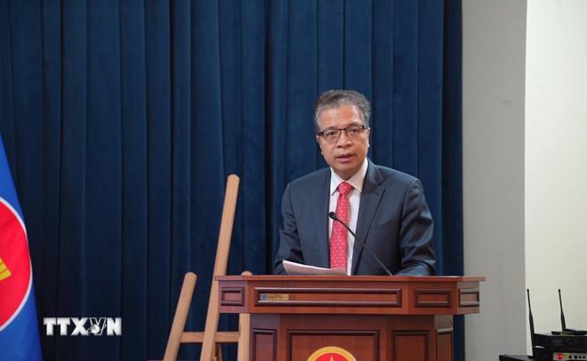 Đại sứ Đặng Minh Khôi tại cuộc gặp.(Ảnh: Trần Hải/TTXVN) ttxvn-dac-phai-vien-tong-bi-thu-thong-bao-ket-qua-dai-hoi-xiv-den-cong-dong-tai-lb-nga-8607981-2.jpg