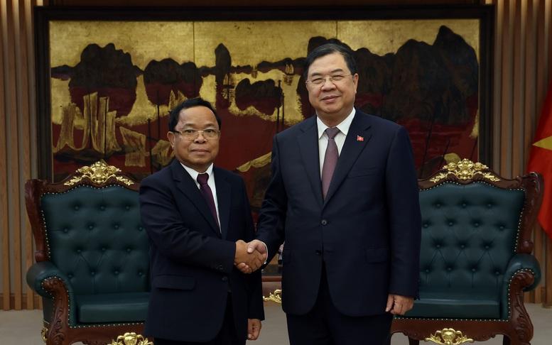 Phó Thủ tướng Thường trực Phạm Gia Túc tiếp Phó Thủ tướng, Bộ trưởng Tư pháp Lào- Ảnh 1.