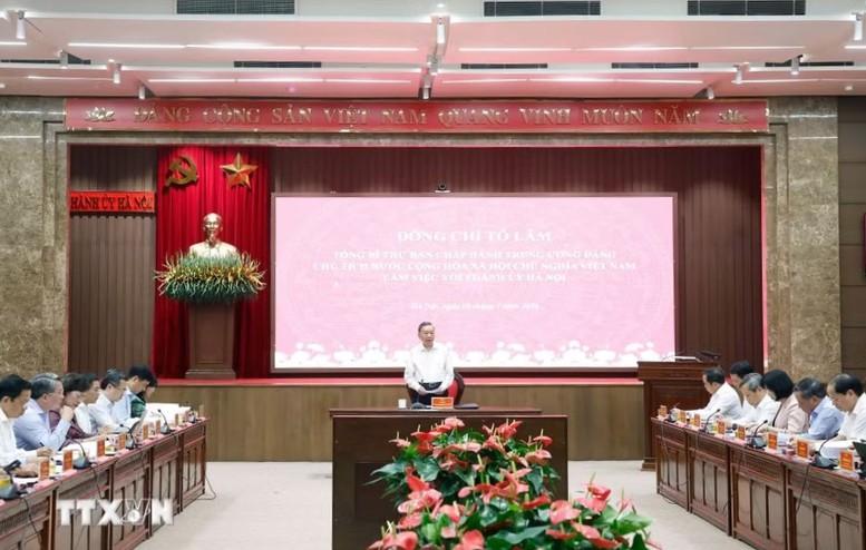 Tổng Bí thư, Chủ tịch nước Tô Lâm: Hà Nội phải tăng trưởng nhanh hơn, chất lượng phát triển phải tốt hơn- Ảnh 3.